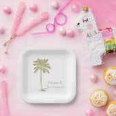 ヴィンテージルックココナッツパームツリー ペーパープレート (パーティー)