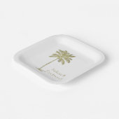 ヴィンテージルックココナッツパームツリー ペーパープレート (傾斜あり)