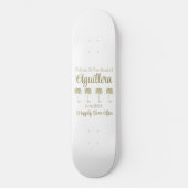 ヴィンテージルックココナッツパーム結婚ツリーズゲストブック スケートボード (正面)