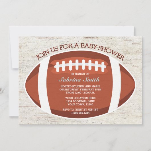 ヴィンテージルックサッカーベビーシャワー招待状 招待状 (正面)