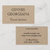 ヴィンテージルックシンプルトラベルアドバイザーの名刺 名刺 (正面/裏面)