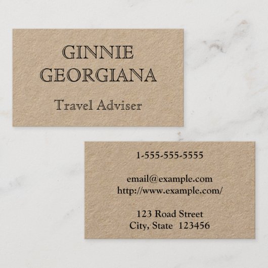 ヴィンテージルックシンプルトラベルアドバイザーの名刺 名刺 (正面/裏面)