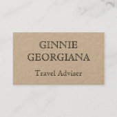 ヴィンテージルックシンプルトラベルアドバイザーの名刺 名刺 (正面)