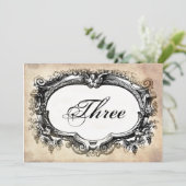 ヴィンテージルックテーブルナンバーカード結婚式 招待状 (スタンド正面)