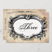 ヴィンテージルックテーブルナンバーカード結婚式 招待状 (正面/裏面)