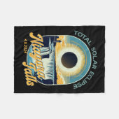 ヴィンテージルックトータル太陽のEclipseナイアガラ秋 フリースブランケット (正面(横))