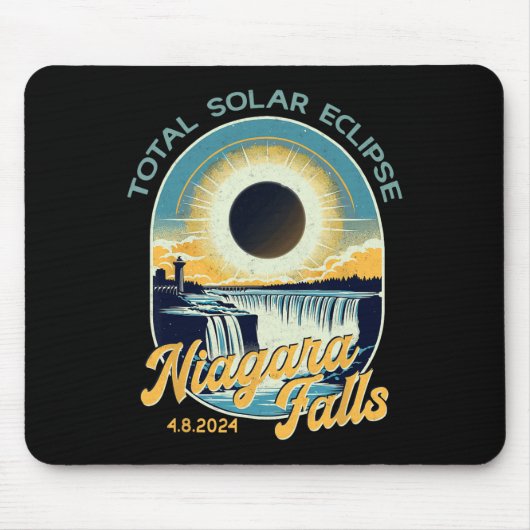 ヴィンテージルックトータル太陽のEclipseナイアガラ秋 マウスパッド (正面)