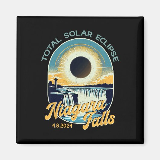ヴィンテージルックトータル太陽のEclipseナイアガラ秋 マグネット (正面)