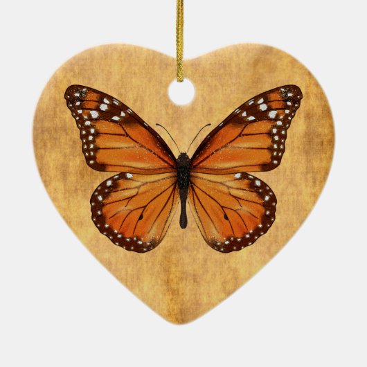 ヴィンテージルックハート型バタフライオーナメント セラミックオーナメント (裏面)