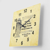 ヴィンテージルックバスルームクロック スクエア壁時計 (傾斜)