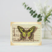 ヴィンテージルックバタフライスタンプポストカード ポストカード (スタンド正面)