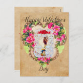 ヴィンテージルックバレンタインポストカード シーズンポストカード (正面/裏面)