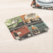 ヴィンテージルックバードリンクタイル ペーパーコースター (アングル)