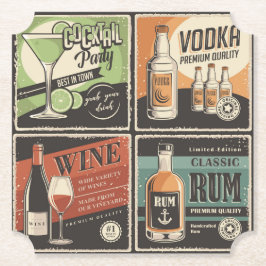 ヴィンテージルックバードリンクタイル ペーパーコースター