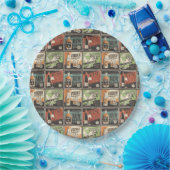 ヴィンテージルックバードリンクタイル ペーパープレート (パーティー)