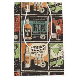 ヴィンテージルックバードリンクタイル ミディアムペーパーバッグ