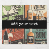 ヴィンテージルックバードリンクタイル リキュールボトルラベル (シングルラベル)