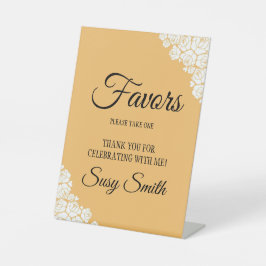 ヴィンテージルックパーソナライズブライダルシャワー優先テーブル 台座サイン