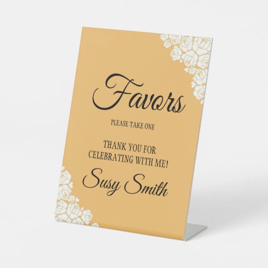 ヴィンテージルックパーソナライズブライダルシャワー優先テーブル 台座サイン (正面)