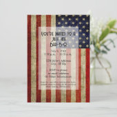 ヴィンテージルックパーティー付き米国国旗 招待状 (スタンド正面)