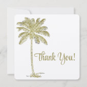 ヴィンテージルックパームツリーズビーチ結婚式 サンキューカード (正面)