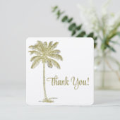 ヴィンテージルックパームツリーズビーチ結婚式 サンキューカード (スタンド正面)