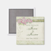 ヴィンテージルックピンクアジサイ結婚- S In – マグネット (正面/裏面)