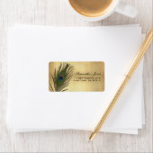 ヴィンテージルックピーコックフェザーカスタムアドレス ラベル (インサイチュ)