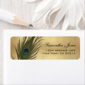 ヴィンテージルックピーコックフェザーカスタムアドレス ラベル (インサイチュ)
