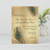 ヴィンテージルックピーコック羽リハーサルディナー 招待状 (スタンド正面)