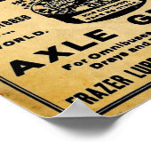 ヴィンテージルックフラザースアクセルグリース車のプリント ポスター (角)