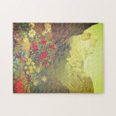 ヴィンテージルックフラワーズマウンテンジグソーパズル ジグソーパズル (横)