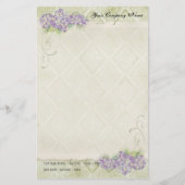 ヴィンテージルックフローラブルーアジサイ花スワール 便箋 (正面)