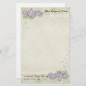 ヴィンテージルックフローラブルーアジサイ花スワール 便箋 (正面/裏面)