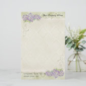 ヴィンテージルックフローラブルーアジサイ花スワール 便箋 (スタンド正面)