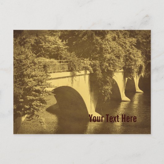 ヴィンテージルックブリッジの花のカスタマイズ可能なポストカ ポストカード (正面)