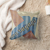 ヴィンテージルックベージュレッド&ブルー抽象芸術ボンボジョージュ クッション (ブランケット)