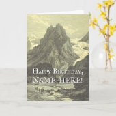 ヴィンテージルックマウンテンシーン誕生日グリーティングカード カード (黄色い花)