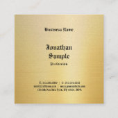 ヴィンテージルックラシッククオールドスタイルノスタルジック金ゴールドシック スクエア名刺 (裏面)