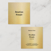 ヴィンテージルックラシッククオールドスタイルノスタルジック金ゴールドシック スクエア名刺 (正面/裏面)