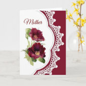 ヴィンテージルックレッドローゼフラワーマママママザーズデイ カード (黄色い花)
