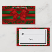 ヴィンテージルックレッド&グリーンダマスク#2ボウ付 名刺 (正面/裏面)