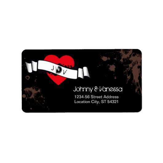 ヴィンテージルックロック転がと音楽のテーマ結婚の ラベル (正面)