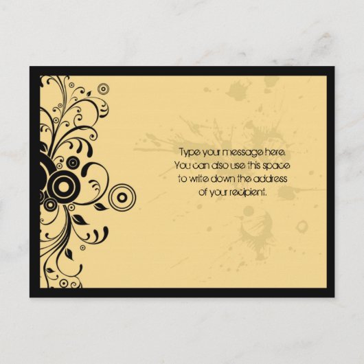 ヴィンテージルックロック転がと音楽のテーマ結婚の 案内ポストカード (裏面)