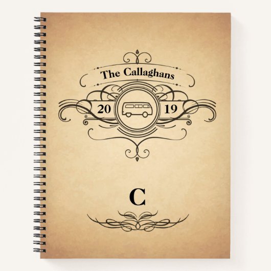 ヴィンテージルックヴァントラベルジャーナル ノートブック (正面)