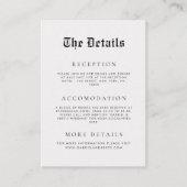 ヴィンテージルック古ファッションドいシンプル結婚詳細 エンクロージャーカード (正面)