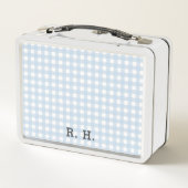 ヴィンテージルック名前をカスタムするとブルーギンガム メタルランチボックス (裏面)