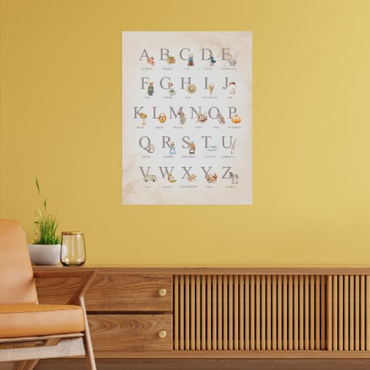 ヴィンテージルック子供部屋アルファベットチャート – 18 x 24 ポスター (リビング2)