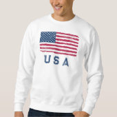 ヴィンテージルック米国国旗(青文字)スウェットシャツ スウェットシャツ (正面)