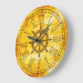 ヴィンテージルック航海のシップのホイールのローマ数字 ラージ壁時計 (傾斜)